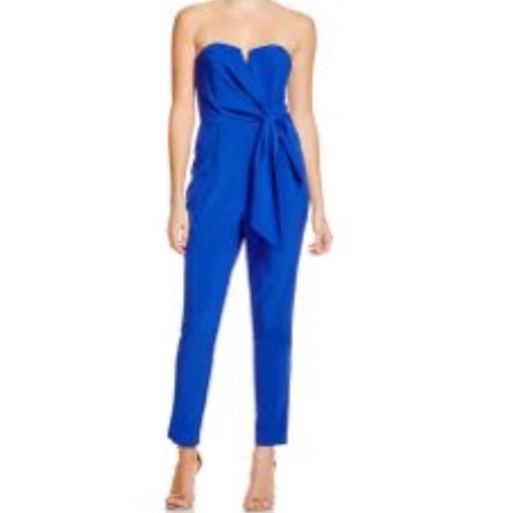 Royal blue strapless jumpsuit